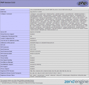 Example phpinfo() response